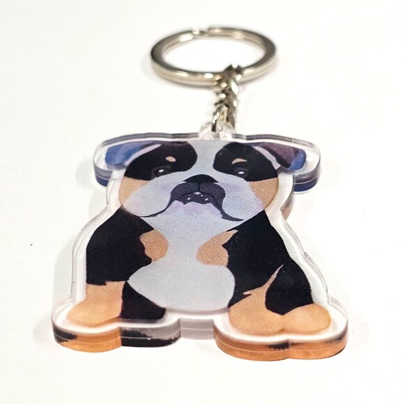 Bulldog Dog Keychain Cute Puppy Charm Gift Bag Pendant Accessory - Picture 2 of 14